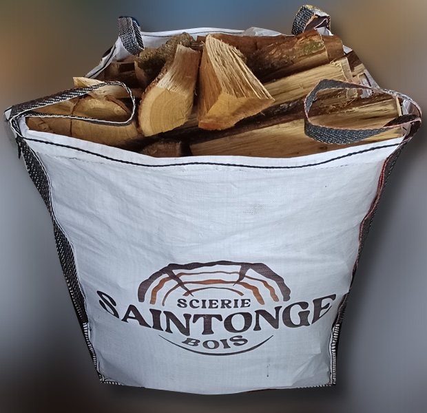 Big bag de bois de chauffage calibré – bûches en bois dur et bois tendre