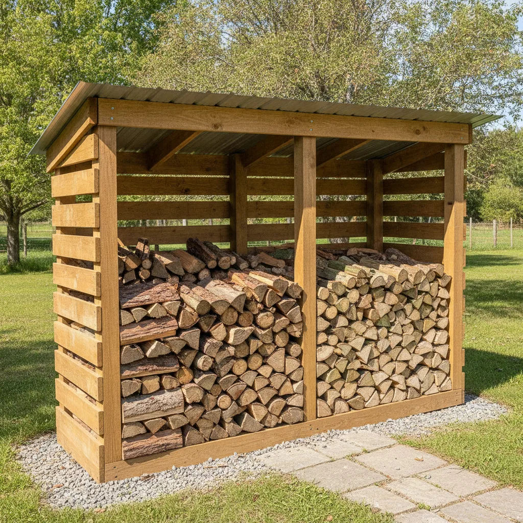 stockage bois de chauffage extérieur
