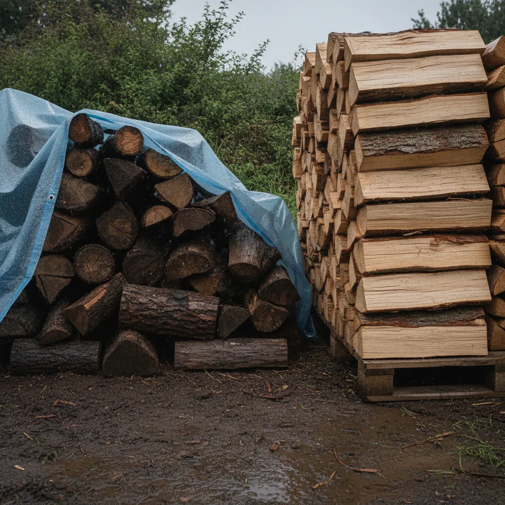 stockage bois de chauffage extérieur
